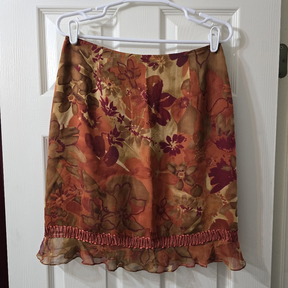 MUSE Silk Floral Skirt, Size 8